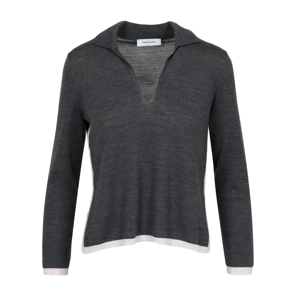 Gran Sasso Kasjmier Polo Trui Grijs Gray Dames
