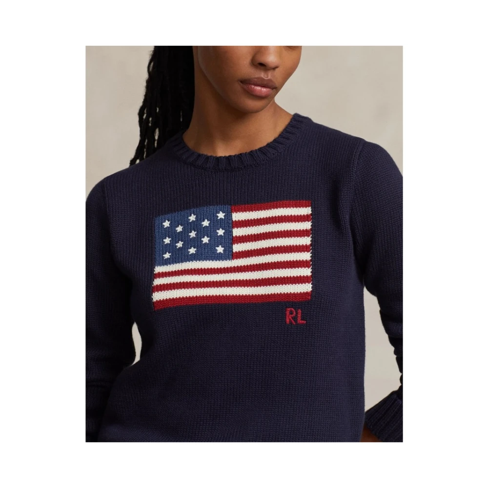 Ralph Lauren Trek Vlag In Katoenmix Marine Blue Dames