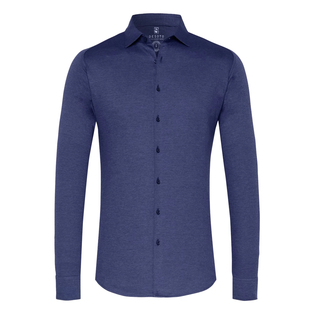 Desoto Kobalt Lange Mouw Overhemden Blue Heren