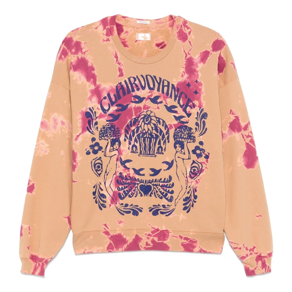 Mother Vierkante Clairvoyant Print T-Shirt Pink Dames