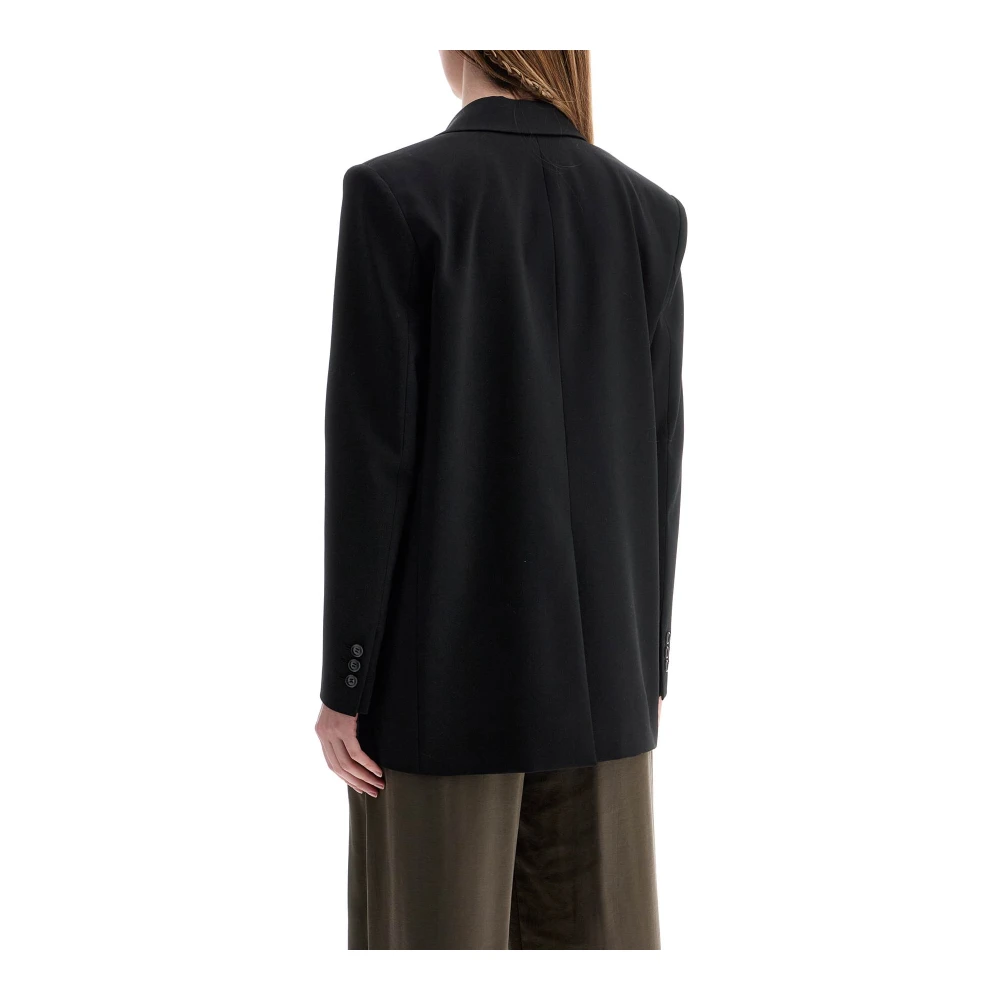 Andamane Zwarte Oversized Wollen Blazer Black Dames