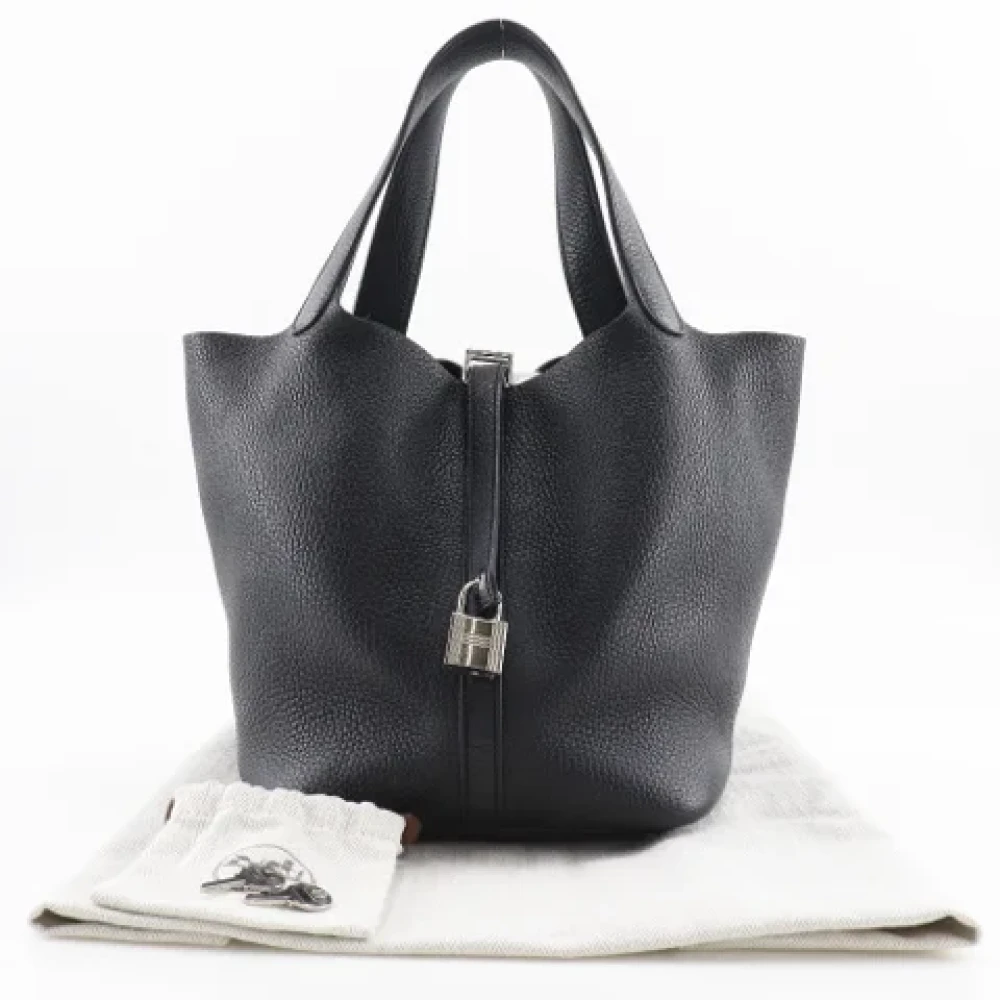 Hermès Vintage Pre-owned Leather handbags Black Dames