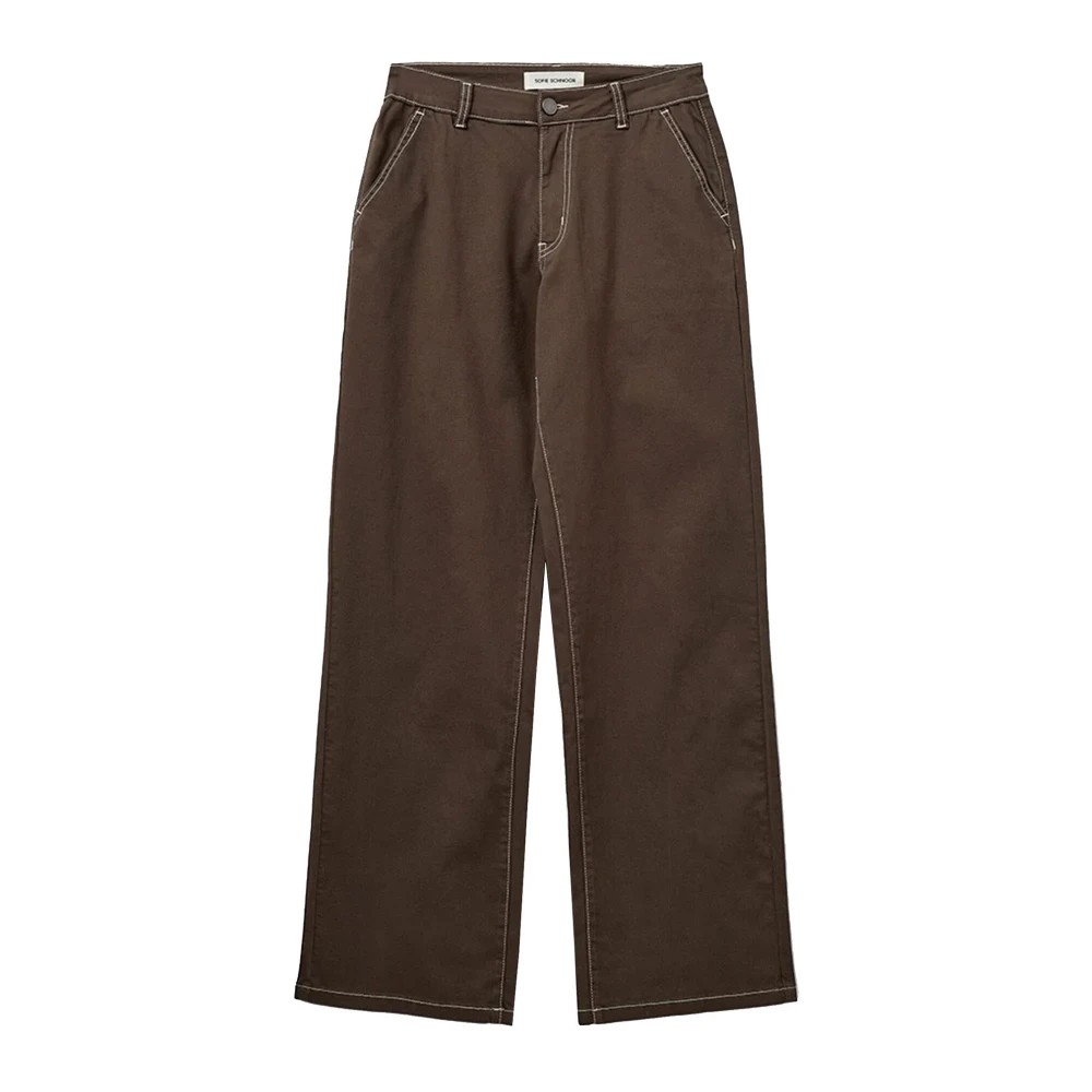 Sofie Schnoor Women's Brown Dark Stylish Trainers - Wide Trousers - L - Trousers