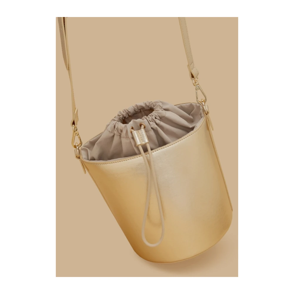 Marina Rinaldi Stijlvolle Bucket Tas met Katoenen Voering Beige Dames