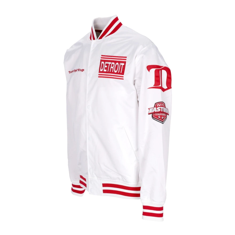 Mitchell & Ness Detroit Red Wings Bomberjack Wit White Heren