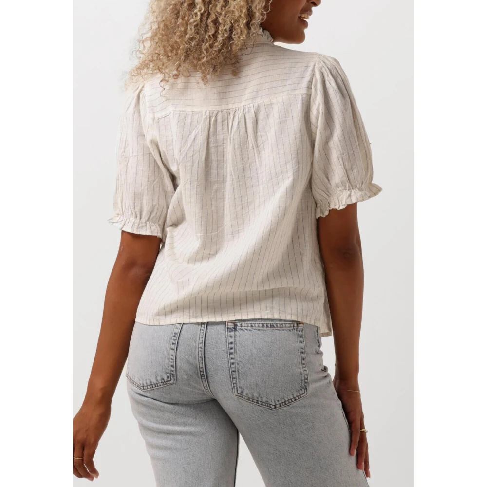 NEO NOIR Eenvoudige Gestreepte Blouse White Dames