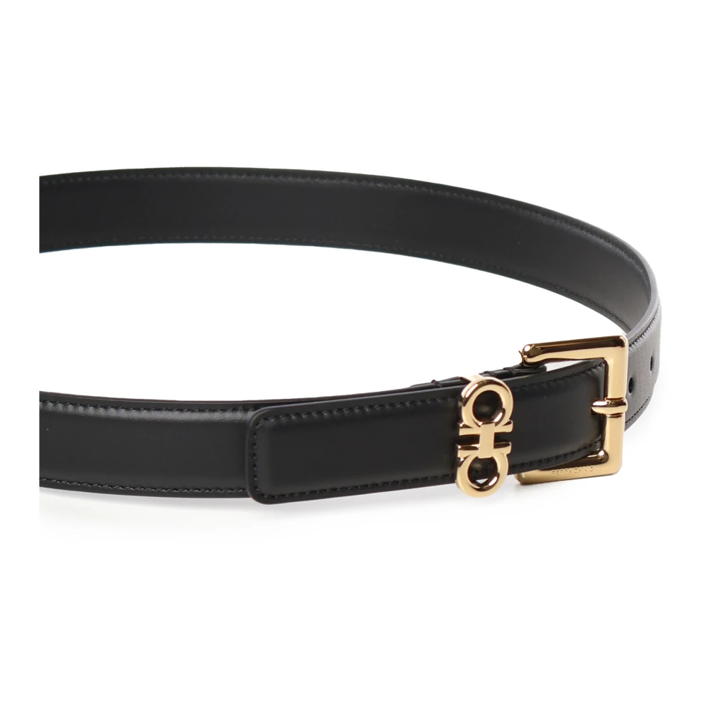 Salvatore Ferragamo Zwarte Damesriemen Stijlvolle Collectie Black Dames