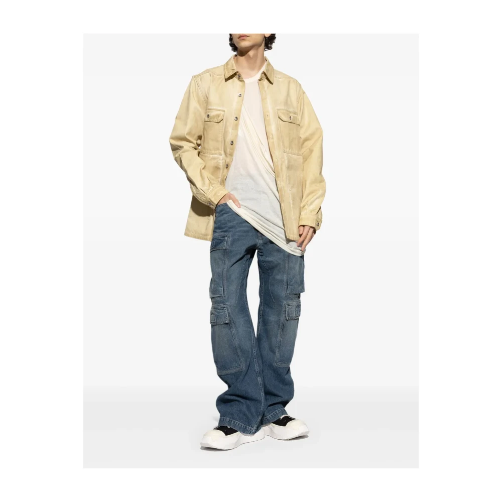 Rick Owens Blauwe Double Cargo Jeans Blue Heren