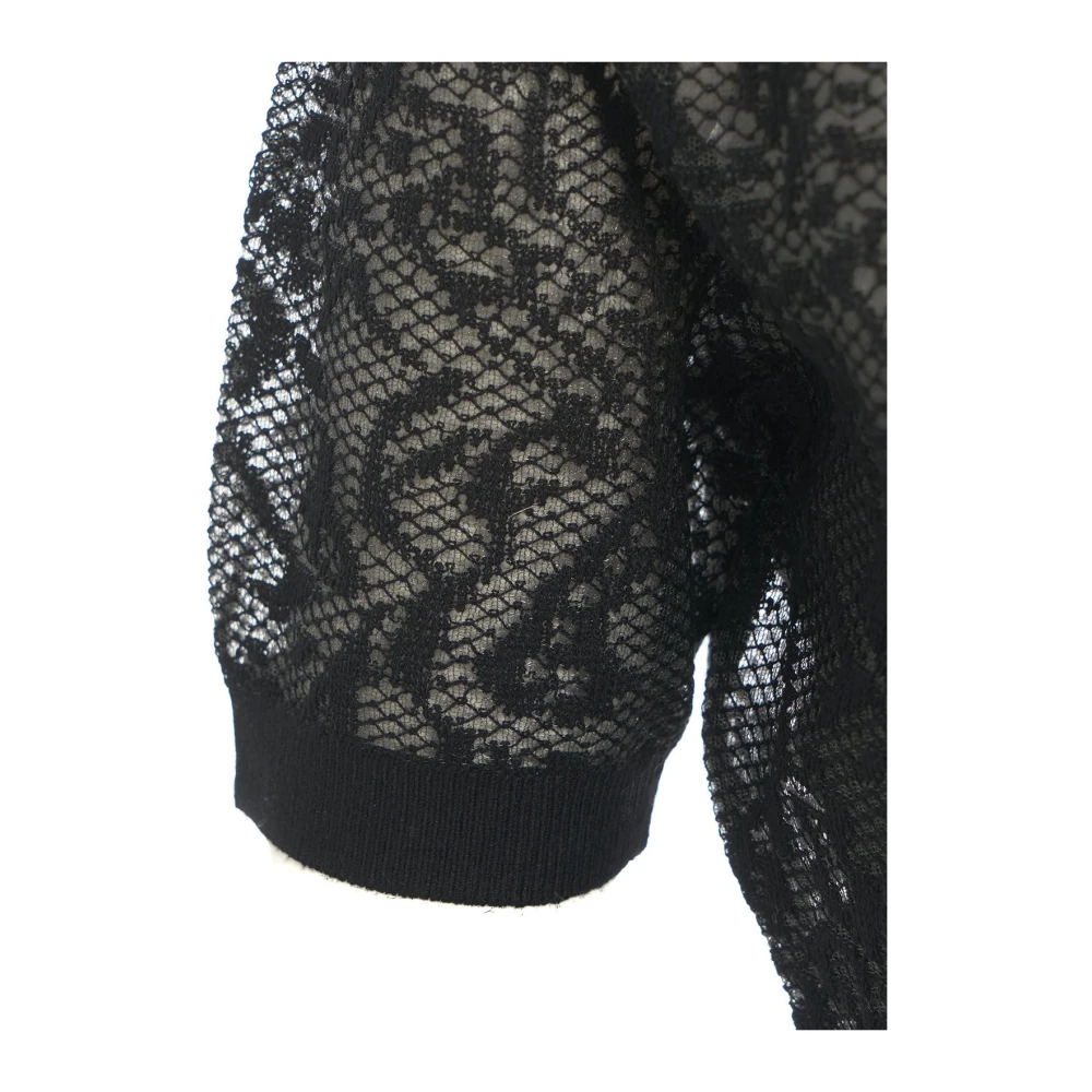 Twinset Zwart Jacquard Turtleneck Top Black Dames