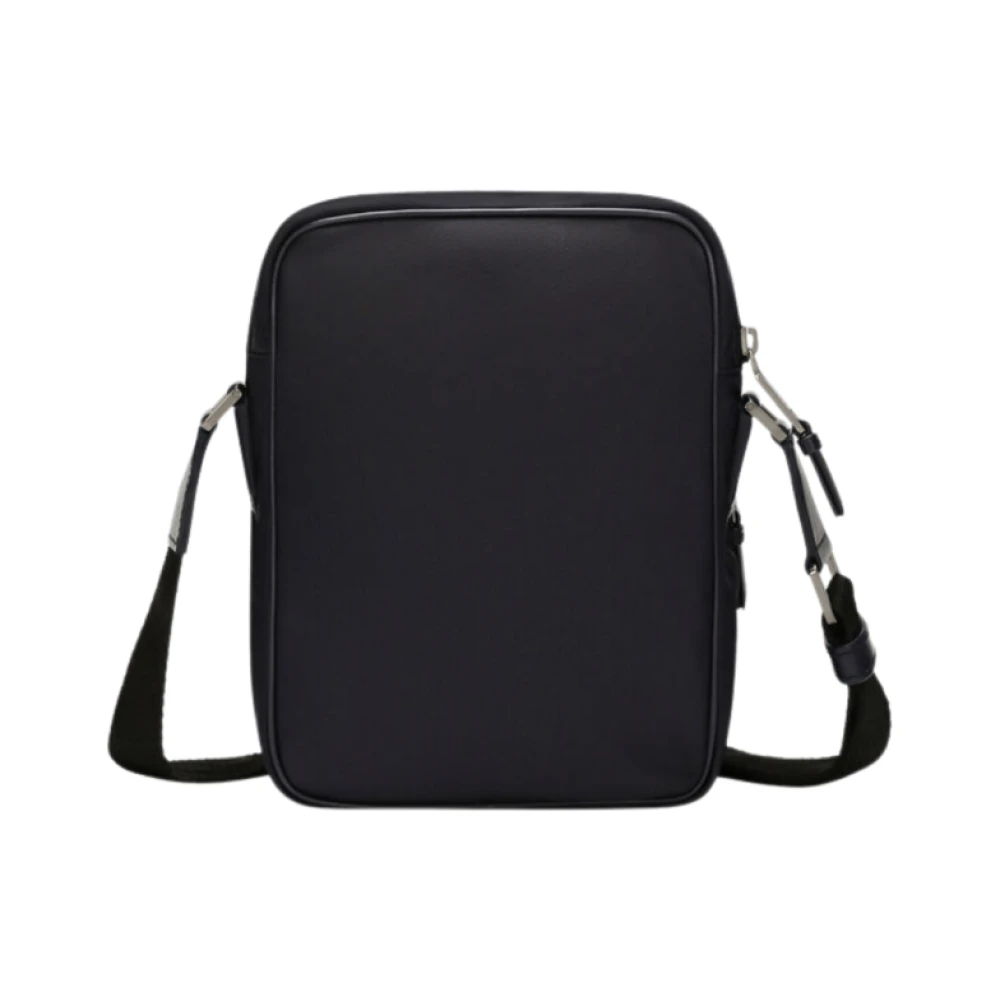 Dolce & Gabbana Marineblauwe Nylon Schoudertas met Wit Relief Logo Blue Heren