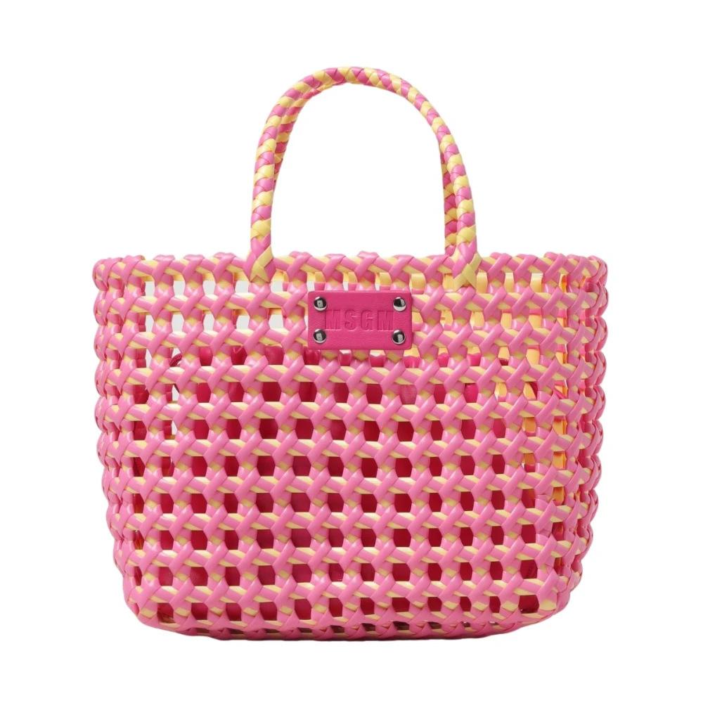 Msgm Rosa Väska med Kvadratisk Design Pink, Dam