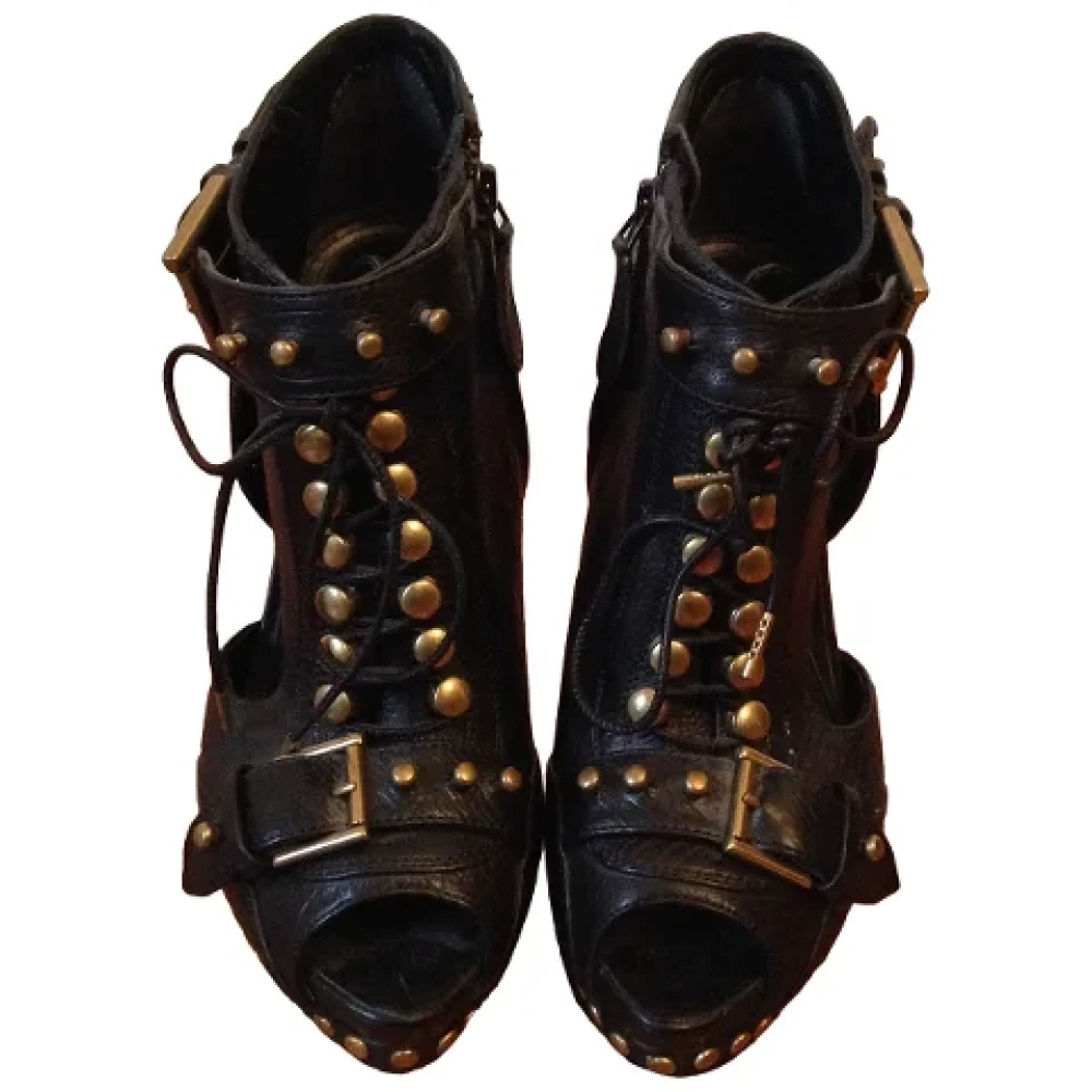 Pre-owned Svart skinn Alexander McQueen støvler