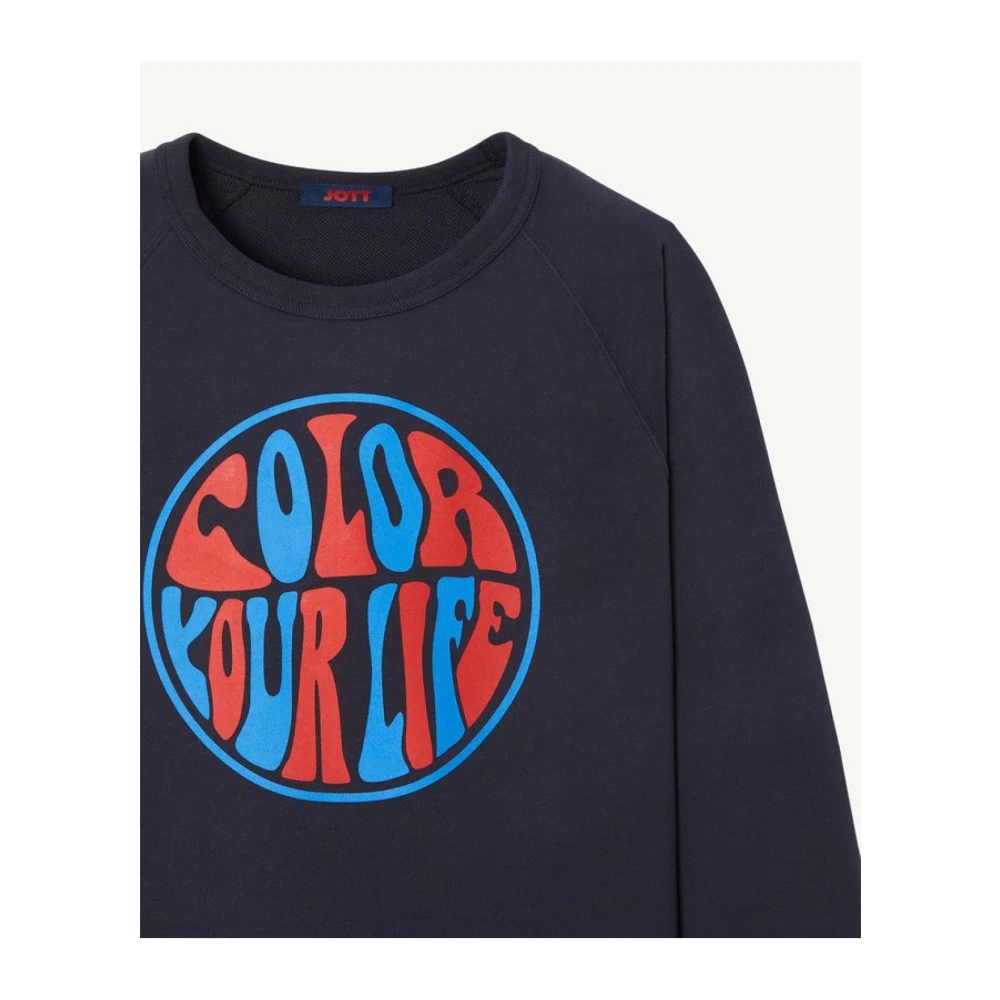 Jott Biologisch Katoenen Bedrukte Sweater Blauw Blue Heren
