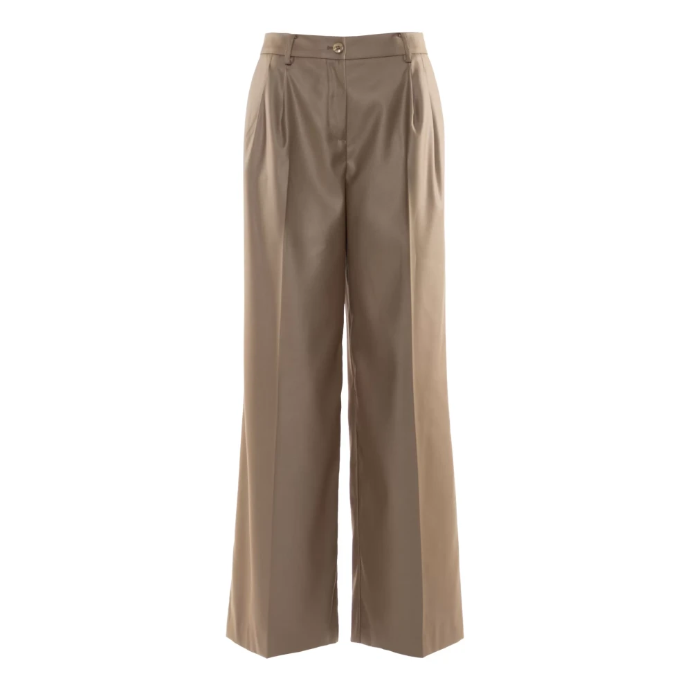 Nenette Vrouw Beige Broeken Dames, Xl, Leer, Wijde Broeken