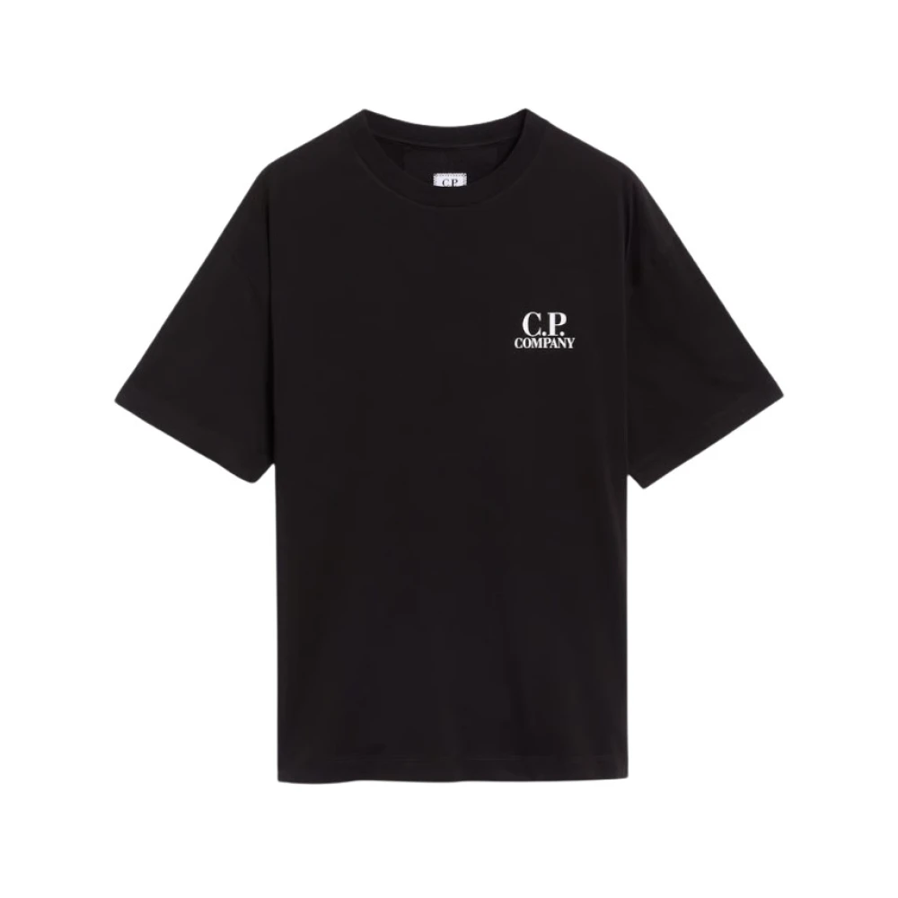 C.p. Company Logo T-Shirt - Male - T-Shirts - Black - M - Tops
