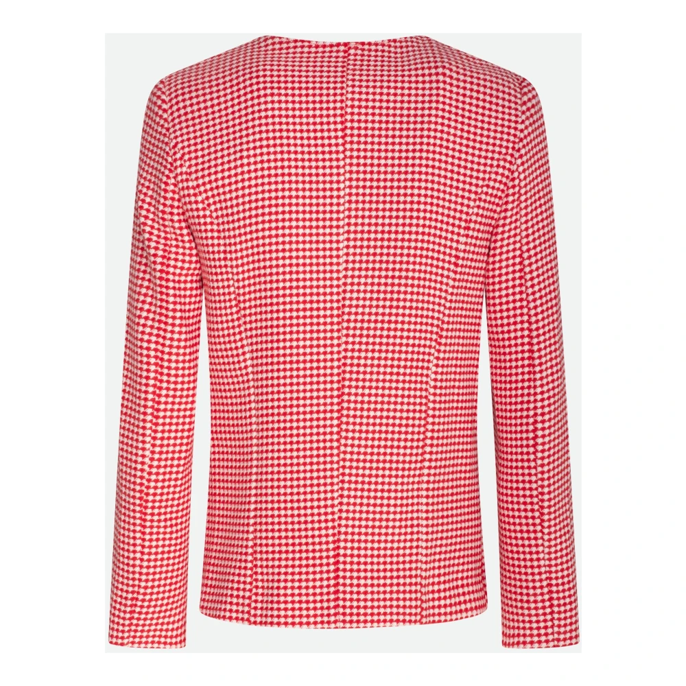 Emme DI Marella Rood en Wit Geruite Blazer Multicolor Dames