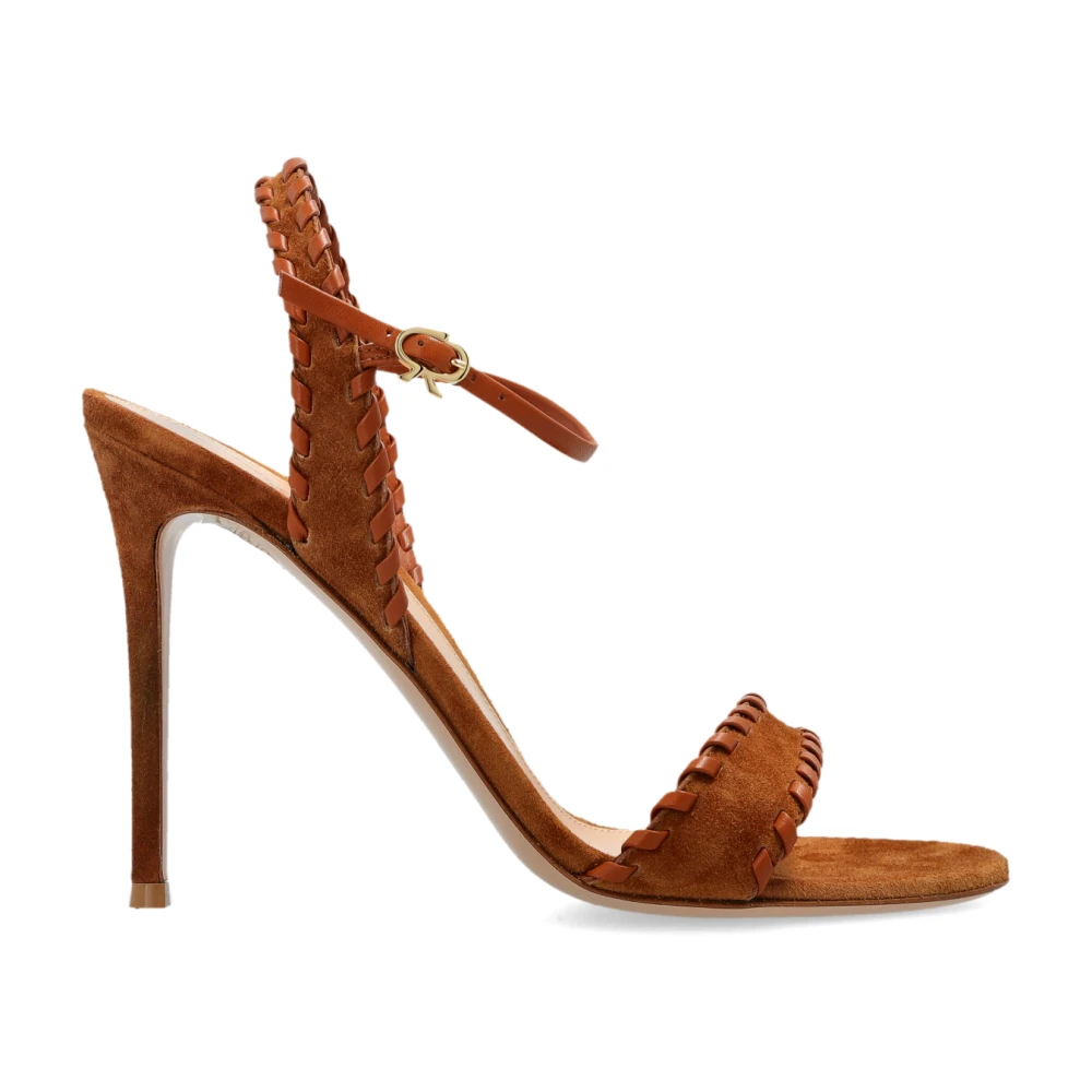 Gianvito Rossi Women's Brown Suede Heeled Sandals - High Heel Sandals - 5 Uk - Shoes