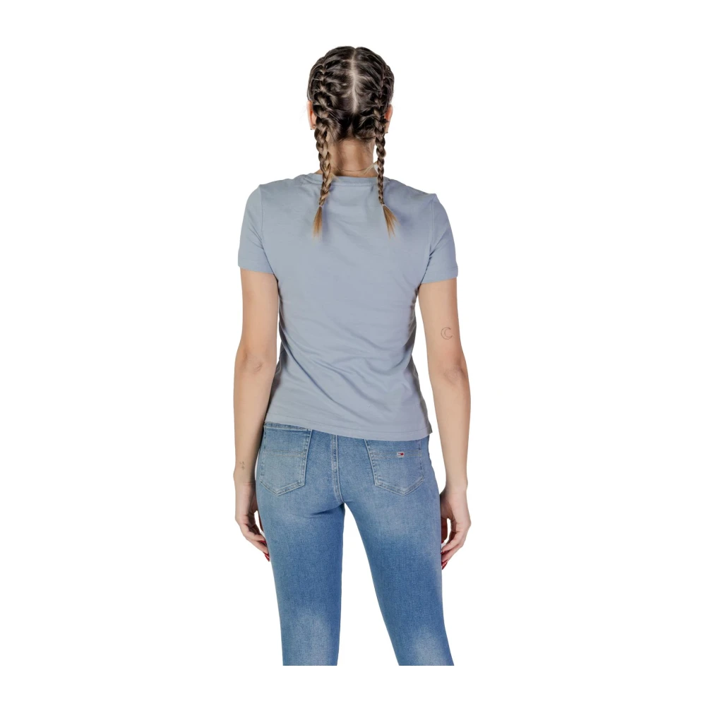 Guess Klassieke Logo Tee Blauw Katoenen T-shirt Blue Dames
