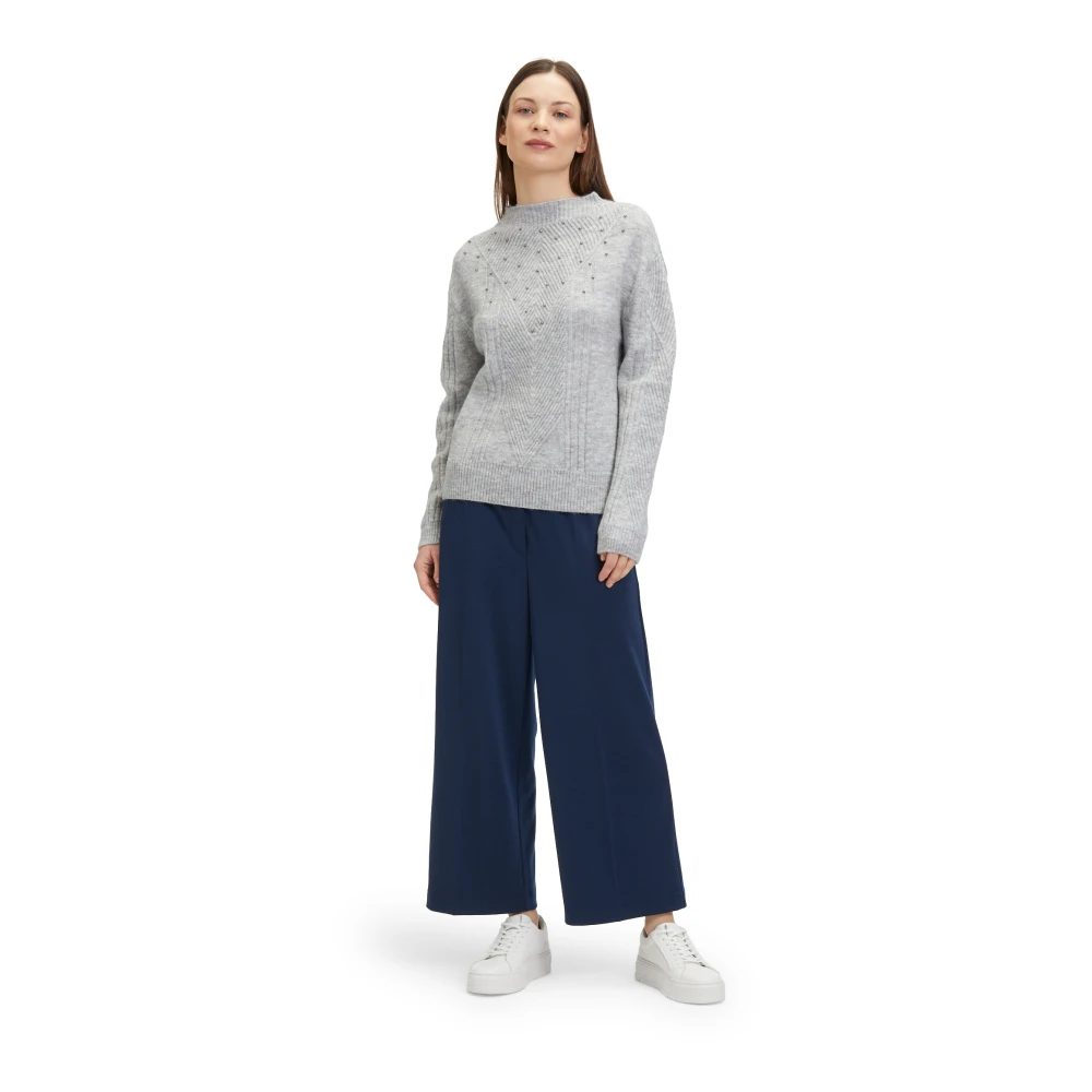 Betty & Co Gebreide trui met parels Gray Dames