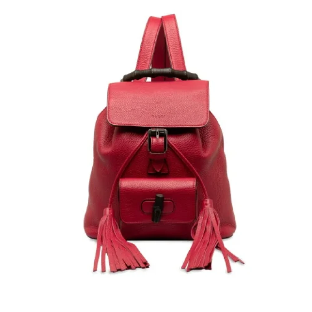 Gucci Vintage Pre-owned Leather backpacks Red Dames