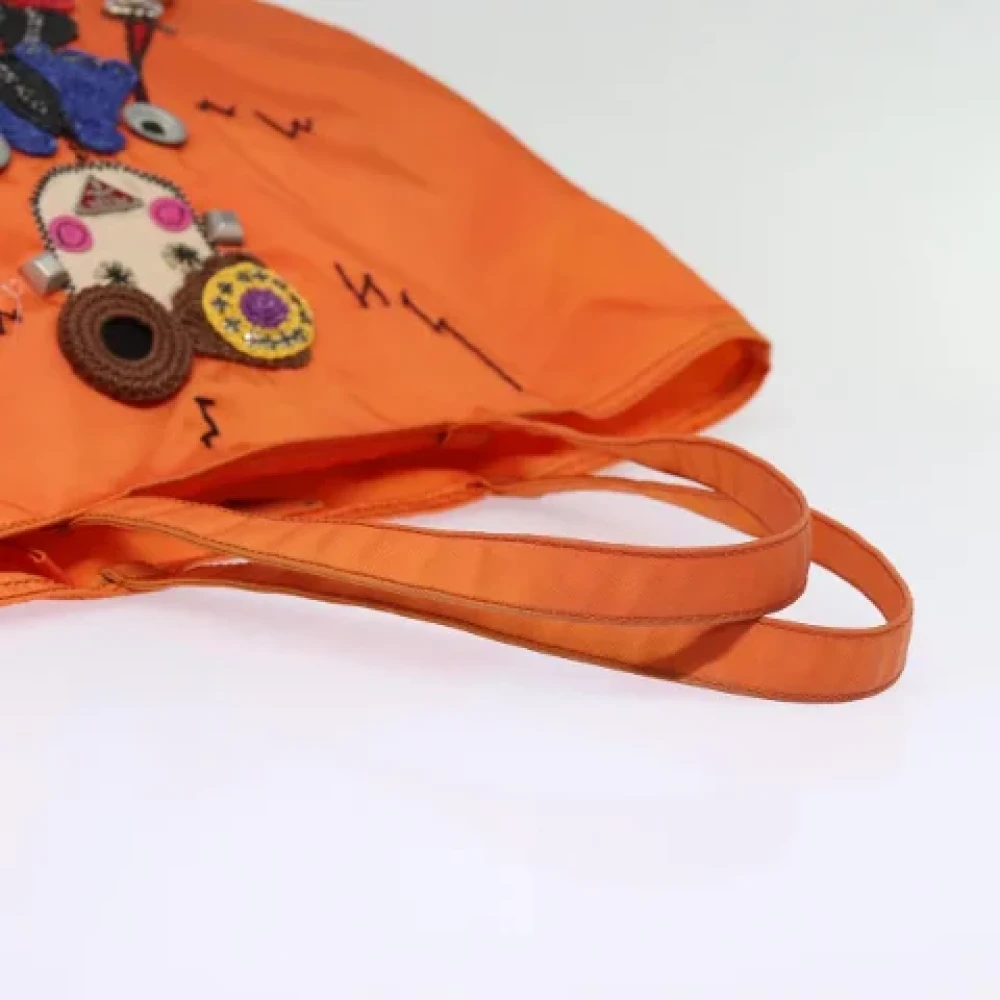 Prada Vintage Pre-owned Nylon prada-bags Orange Dames