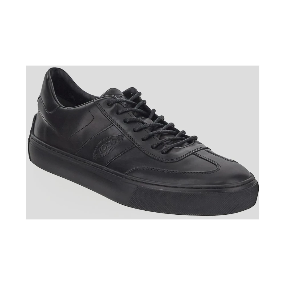 TOD'S Leren Lace-Up Sneaker Black Heren