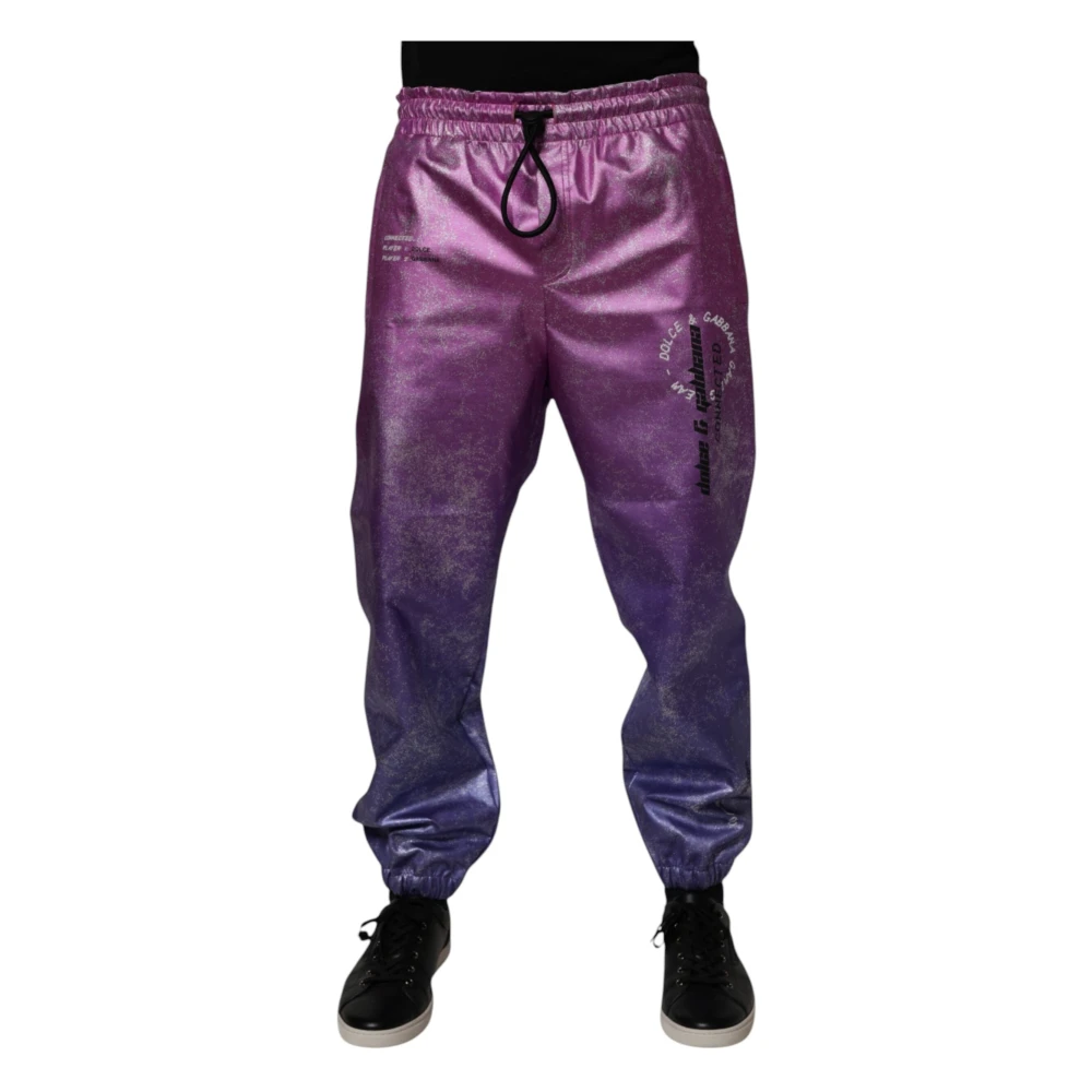 Dolce & Gabbana Men's Pink Two Tone Jogger Trousers - Sweatpants - M - Trousers