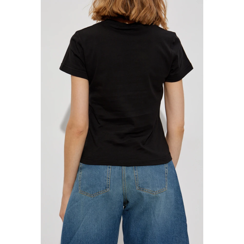 Alaïa T-shirt met logo Black Dames