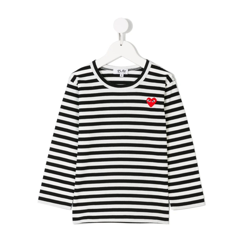 Comme des Garçons Play Randig Hjärta T-shirts och Polos Black, Flicka