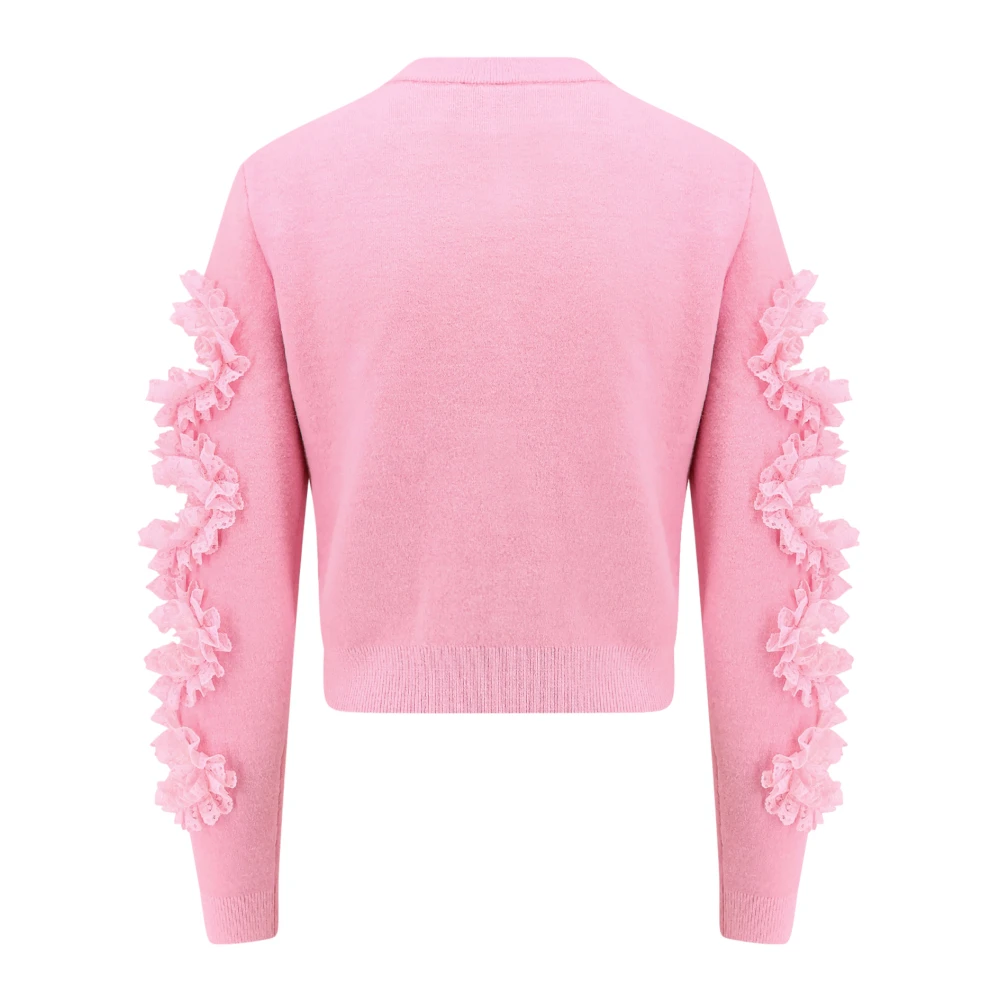 Self Portrait Cardigan met uitsparingen en kantdetails Pink Dames