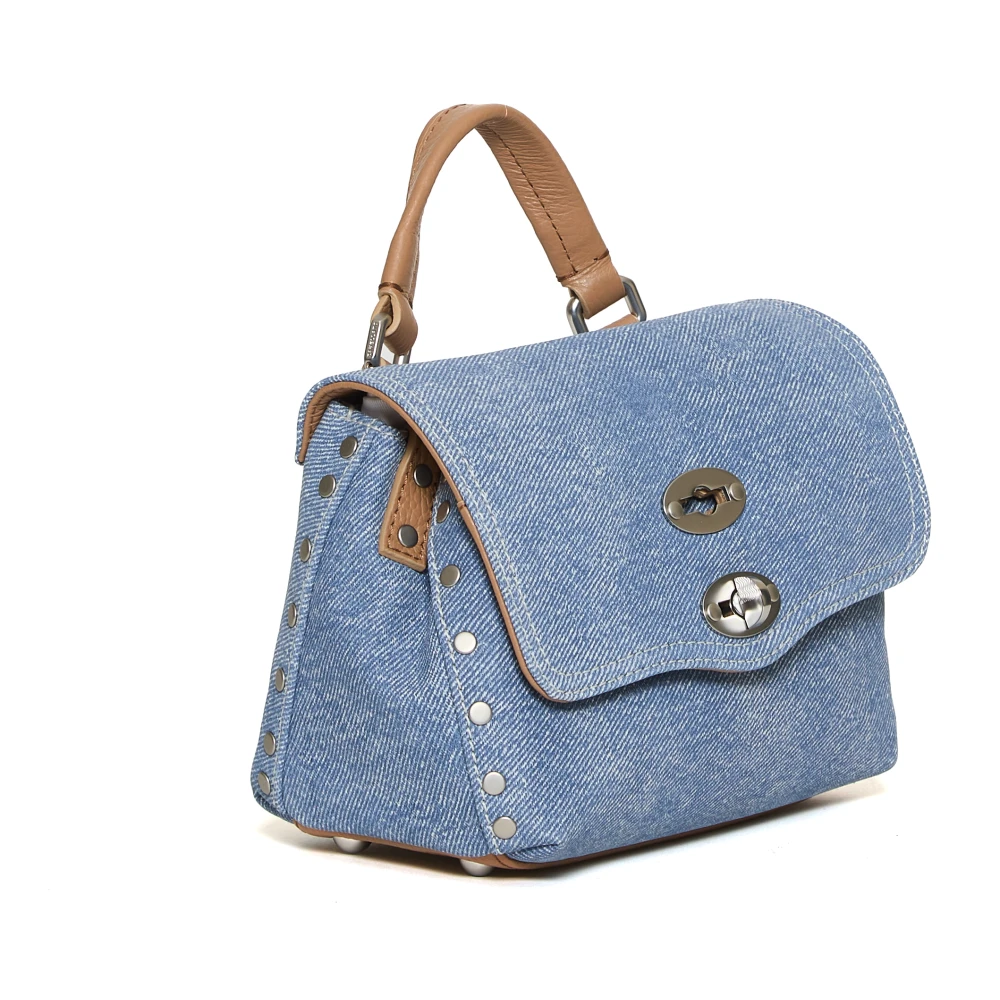 Zanellato Elegante Aqua Handtas Postina Baby Blue Dames