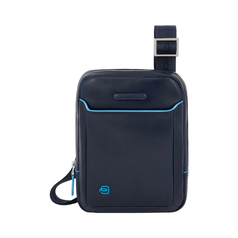 Piquadro Męski Niebieski Torebki, Mężczyzna, One Size, Męska Torba Na Ramię Z Zamkiem Błyskawicznym
