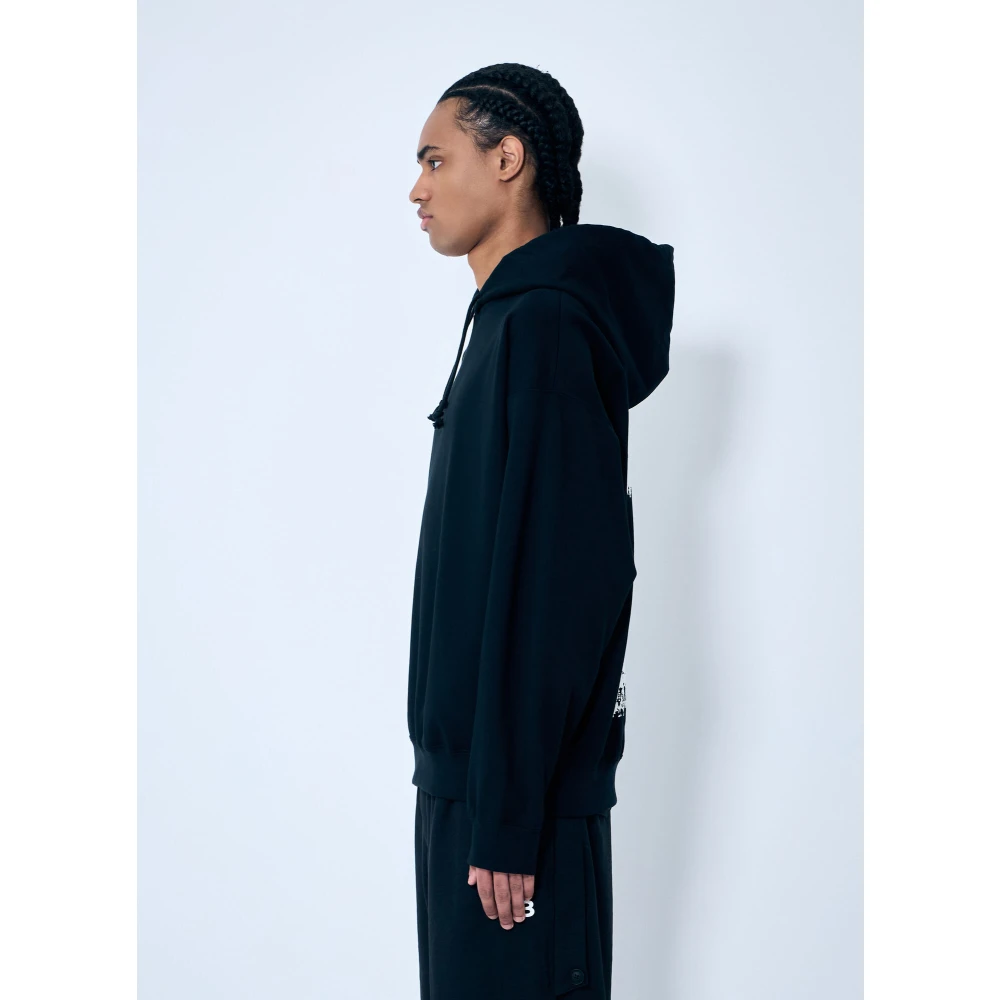 Y-3 Hoodie met logo print Black Heren
