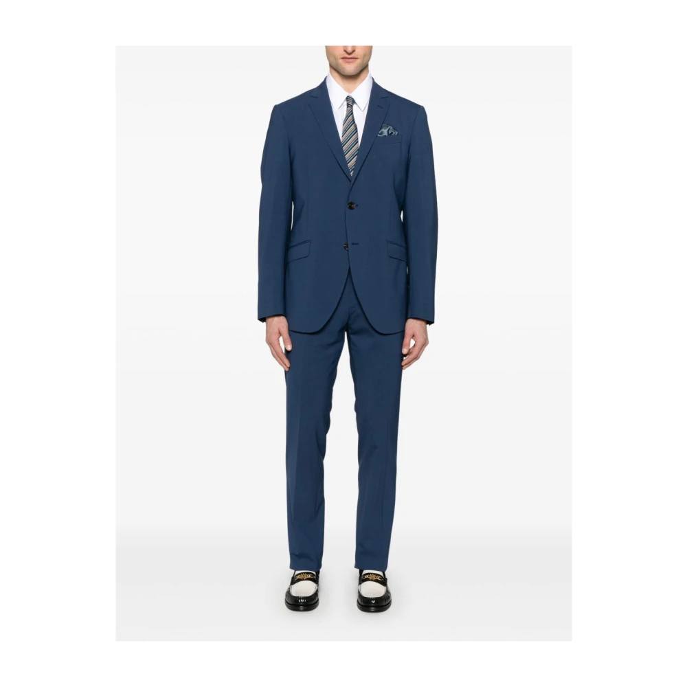 ETRO Blauwe Knoopjurk Achterzakken Blue Heren