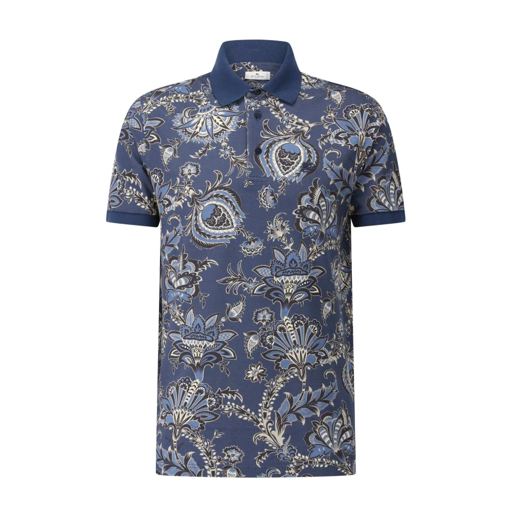 ETRO Paisley Patroon Polo Shirt Blue Heren