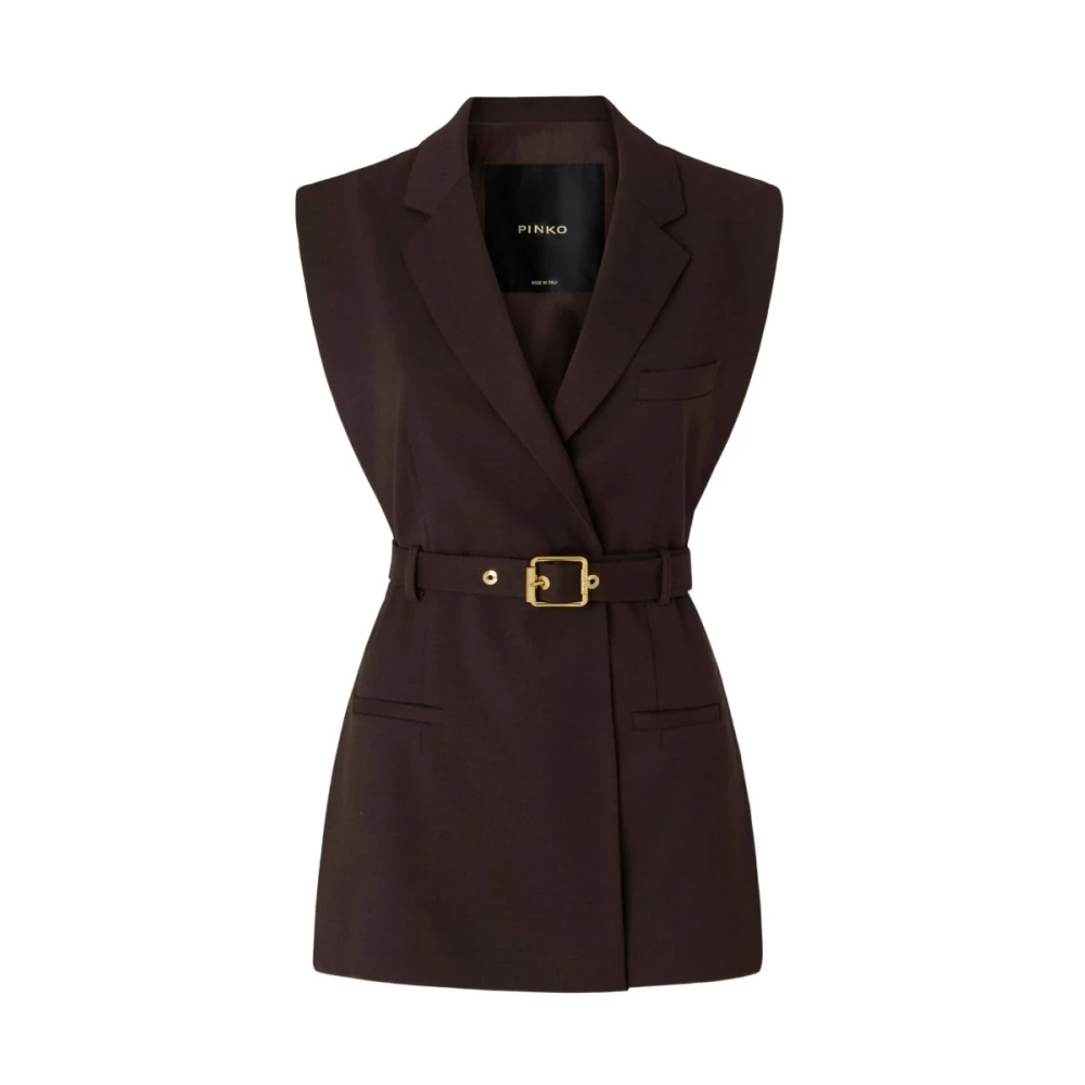 Pinko - Nuraqus M04 Vestido Cruzado - Jackets - Mujer - Marrón - S
