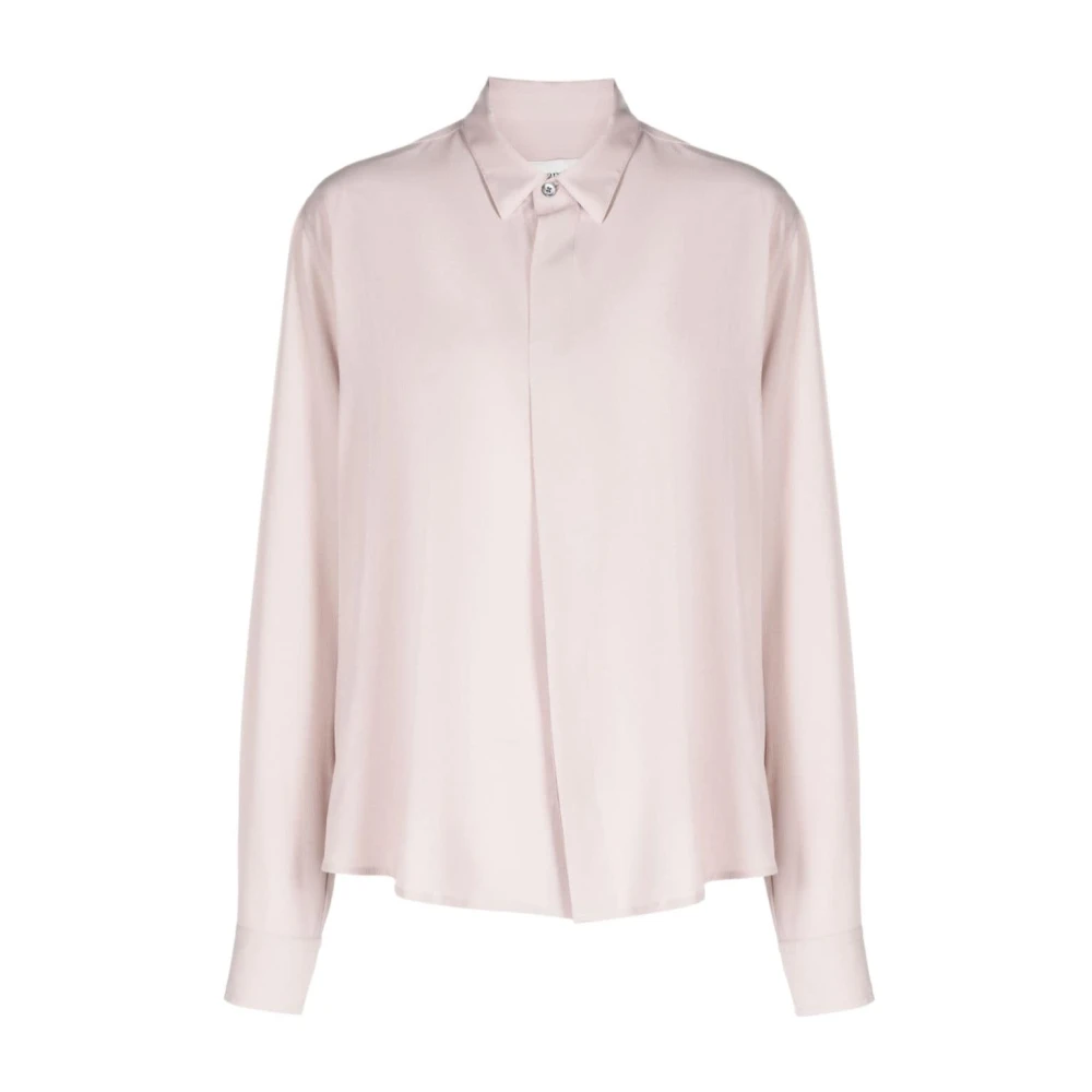 Ami Paris Puderrosa Crepe Top Pink, Dam