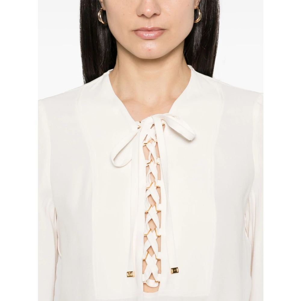 Elisabetta Franchi Witte Blouse voor Vrouwen Elegante Stijl White Dames