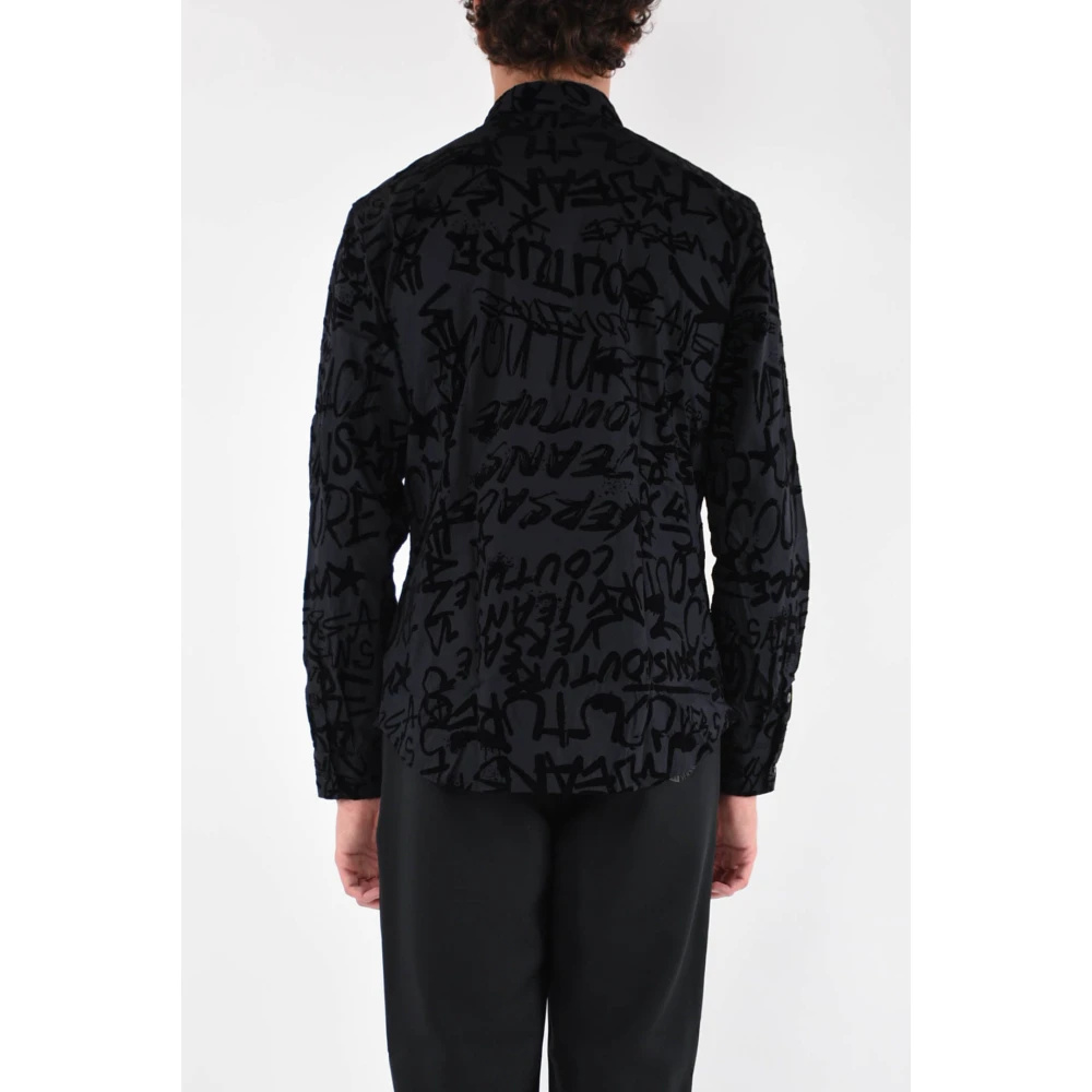 Versace Jeans Couture Logo Overhemd met Voorknoopsluiting Black Heren