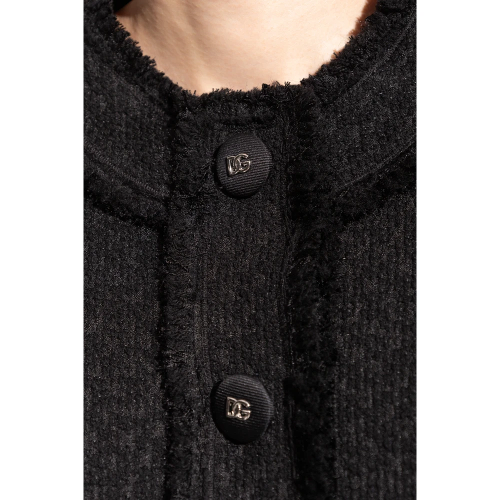 Dolce & Gabbana Tweed Blazer Black Dames
