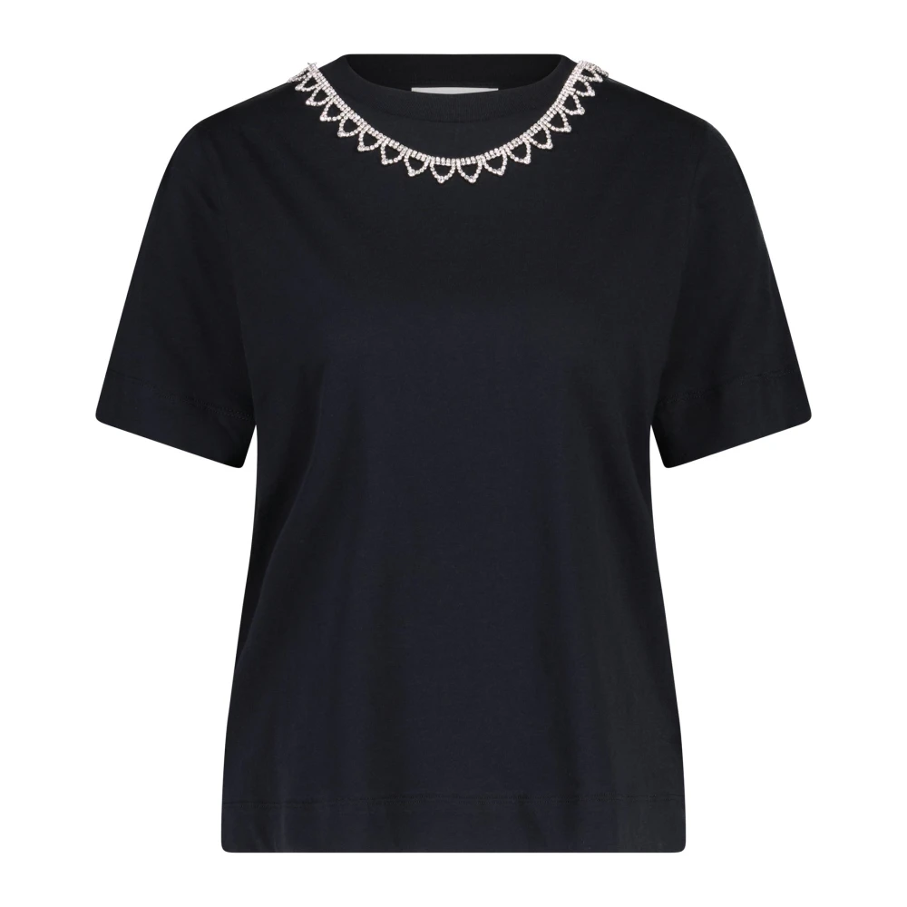 Rich & Royal Stijlvol T-shirt met strassversieringen Black Dames