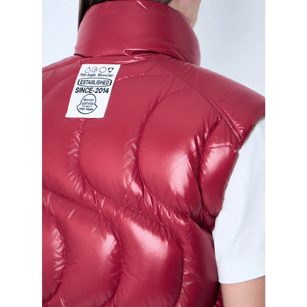 Moncler Gewatteerd Dons Gilet met Golfmotief Red Heren