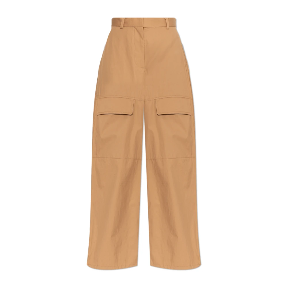 Stella Mccartney Women's Brown Wide-Leg Cargo Trousers