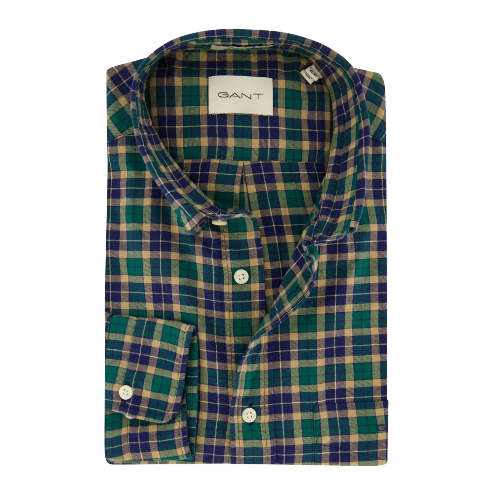 Gant Casual Groene Overhemd Green Heren