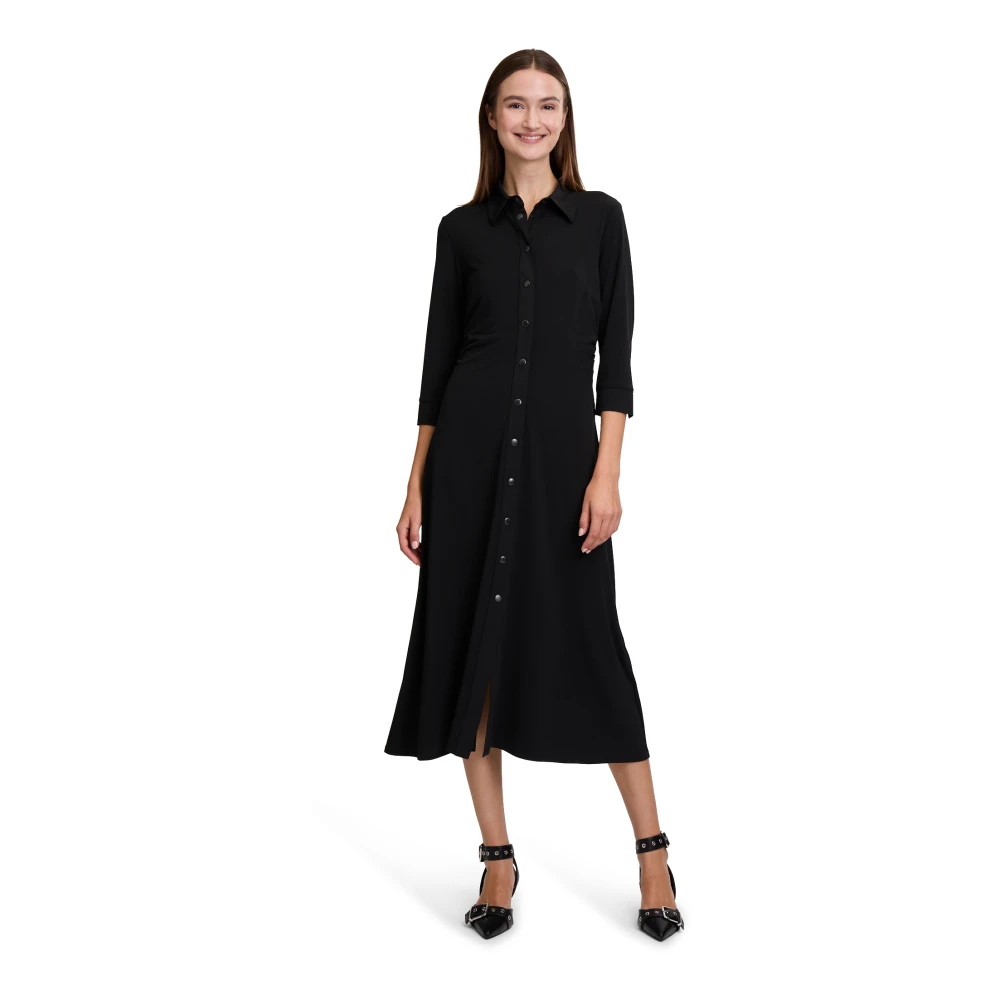 Betty Barclay Jurk met dierenprint en kraag Black Dames