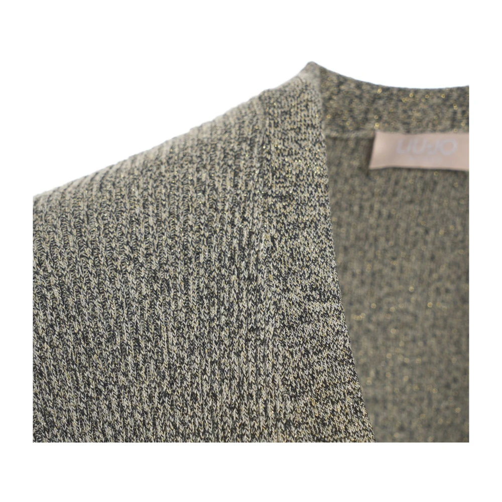 Liu Jo Glitter Finish Gebreide Jurk Flared Cut Gray Dames