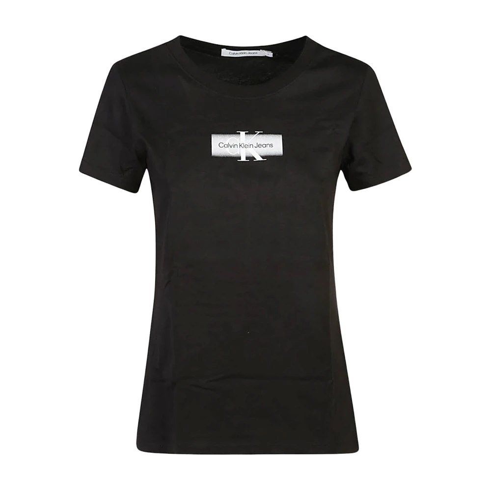 Calvin Klein Jeans Zwarte T-shirts en Polos Black Dames