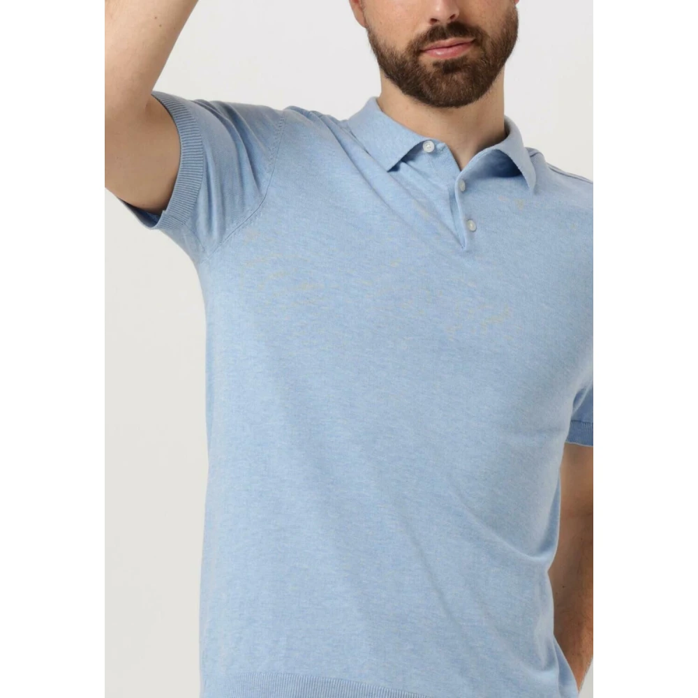 Selected Homme Heren Polo & T-shirts SS Knit Polo Blue Heren