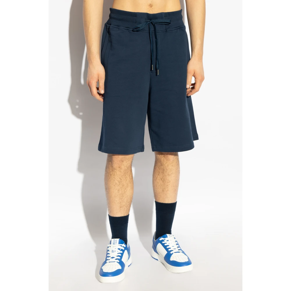 Versace Jeans Couture Shorts met logoplaatje Blue Heren