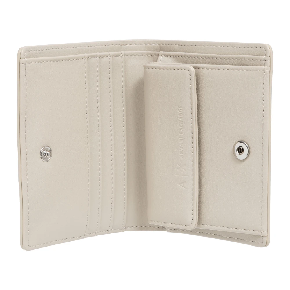 Armani Exchange Portemonnee met knoopsluiting en logo Beige Dames